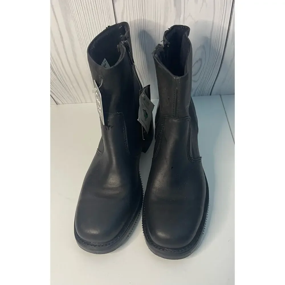 Men’s Double H Black Work Boot Poron Urethane Oil Resistant Size 7 (READ)